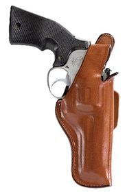 Bianchi OWB leather holster for Ruger GP100 revolvers, tan finish.